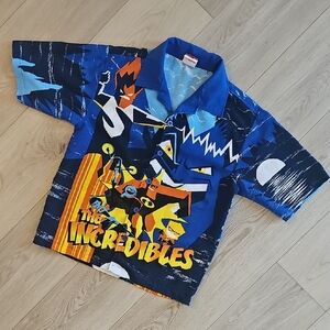 Y2K Disney Pixar Incredibles Collared‎ Button Down Shirt, Youth Small